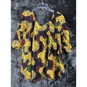 Homeland Authentics African Print Tunic L 100% Cotton Ankara Made USA